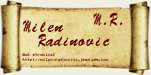 Milen Radinović vizit kartica